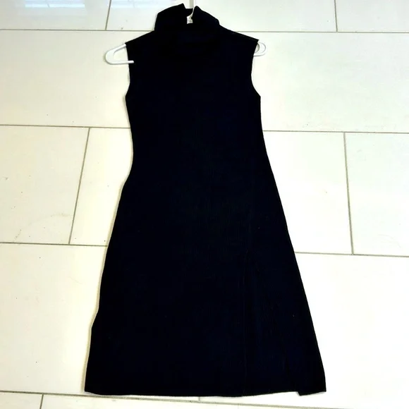 BCBGMaxAzria | Dresses | Black Knit Sleeveless Turtleneck Dress | Poshmark